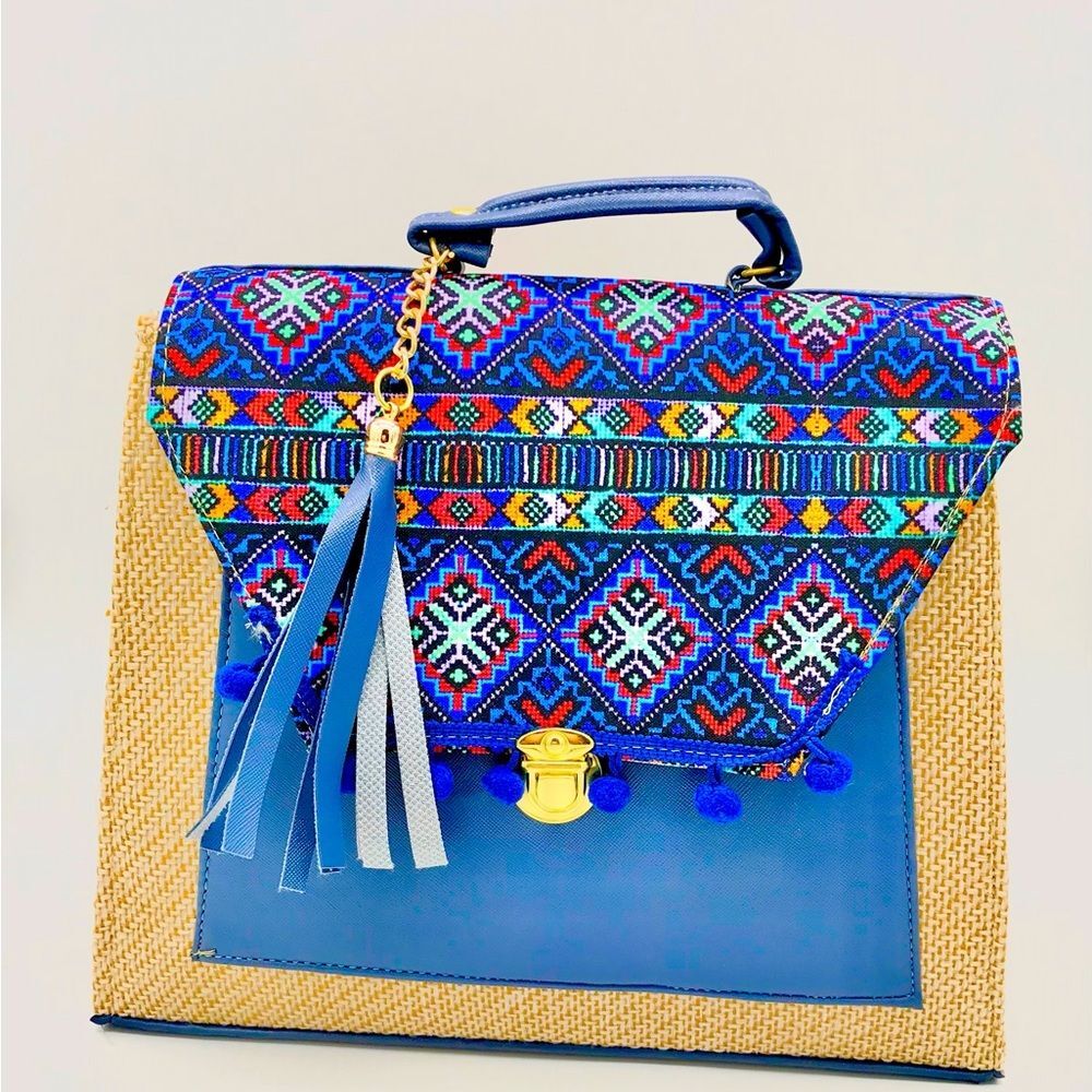 One of a kind stylish chiapaneco Jute crossbody handbag